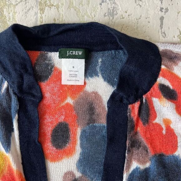 J Crew 100% Linen Floral abstract Sweater - Picture 8 of 8